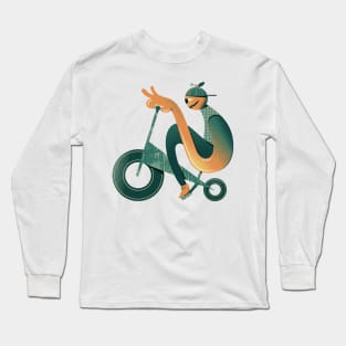 Halloween monster on a bicycle Long Sleeve T-Shirt